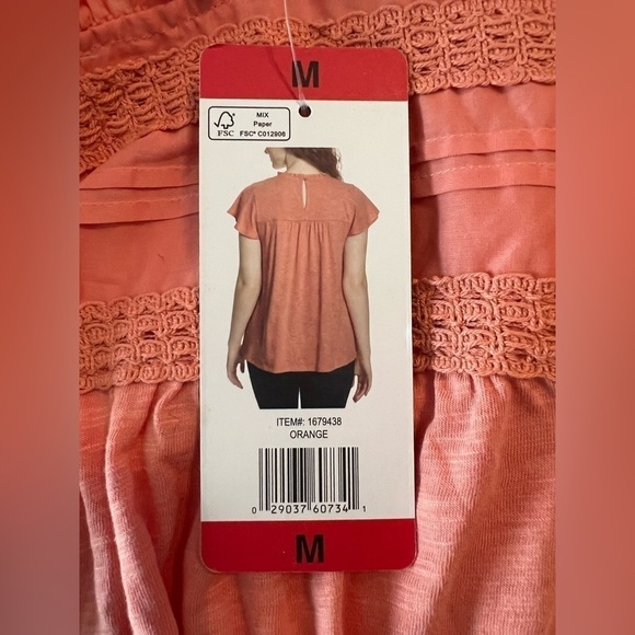 Ella Moss Top Size M NWT Color: Peach - Picture 4 of 6